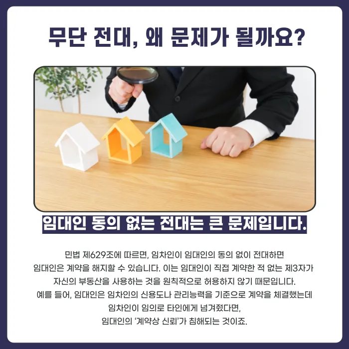 임차인이 무단 전대했을 때 임대인의 대처 방법: 계약 해지 요건과 절차 카드뉴스 3