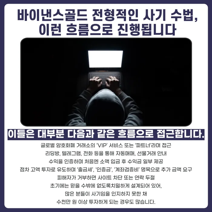 바이낸스골드 기업사칭 투자사기, 피해금 되찾을 수 있을까? 카드뉴스 3