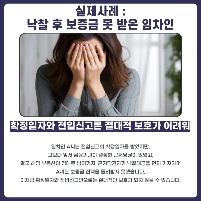 근저당권이 먼저 설정된 집, 확정일자를 받았어도 임차인은 보증금을 보호받을 수 있나요? 카드뉴스 4