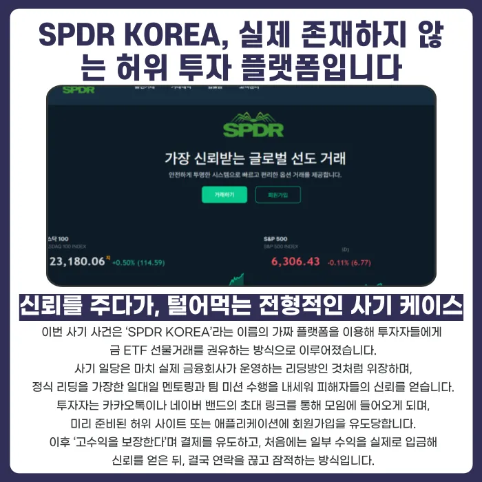 SPDR KOREA 금 ETF 선물 투자 사기, 피해금을 돌려받을 수 있을까 카드뉴스 2