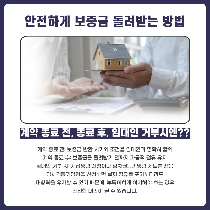 보증금을 돌려받으려면 집을 계속 점유하고 있어야 할까? 카드뉴스 5