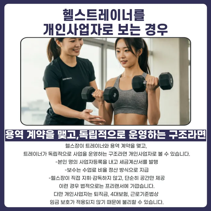 헬스트레이너는 개인사업자일까 근로자일까? 법적 구분 기준 정리 카드뉴스 2