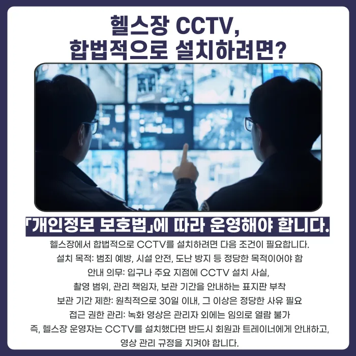 헬스장 CCTV 설치·운영 시 초상권과 개인정보 침해 문제, 어떻게 대비해야 할까 카드뉴스 2