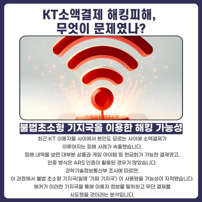 KT 소액결제 해킹 피해, 불법 기지국 논란과 피해금 회수·법적 대응 방법 카드뉴스 2