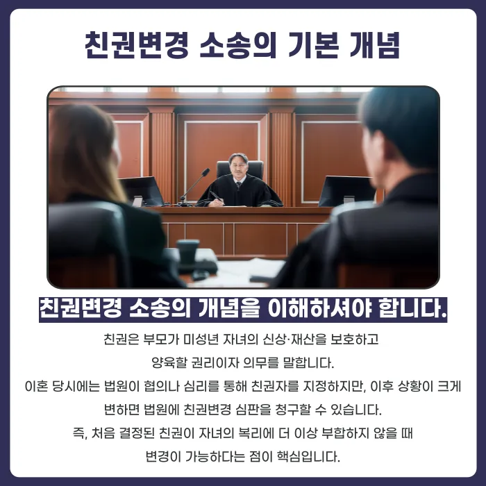 친권변경 소송에서 고려해야 할 사항: 법원 판단 기준과 준비 자료 카드뉴스 2