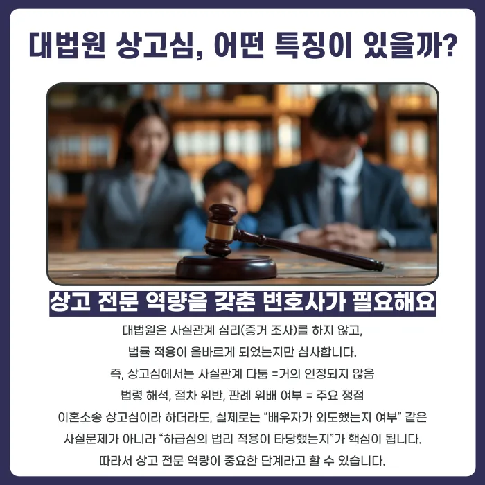 이혼소송 상고 변호사 선택 가이드: 이혼 전문 vs 상고 전문 카드뉴스 2