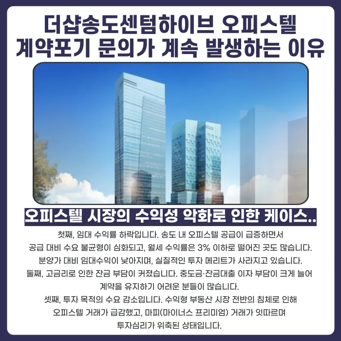 더샵 송도센텀하이브 오피스텔, 분양계약해지 가능할까 카드뉴스 3