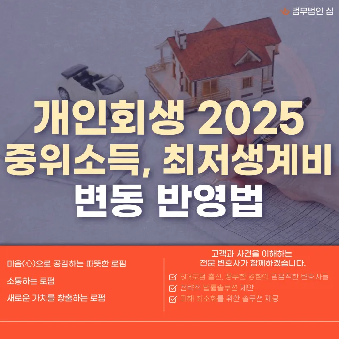 2025년 중위소득 인상, 개인회생 변제금 재산정 되나요? 카드뉴스 1