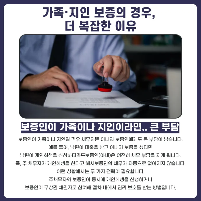 개인회생, 보증채무도 포함될까? 가족·지인 보증과 구상권 대응법 카드뉴스 3