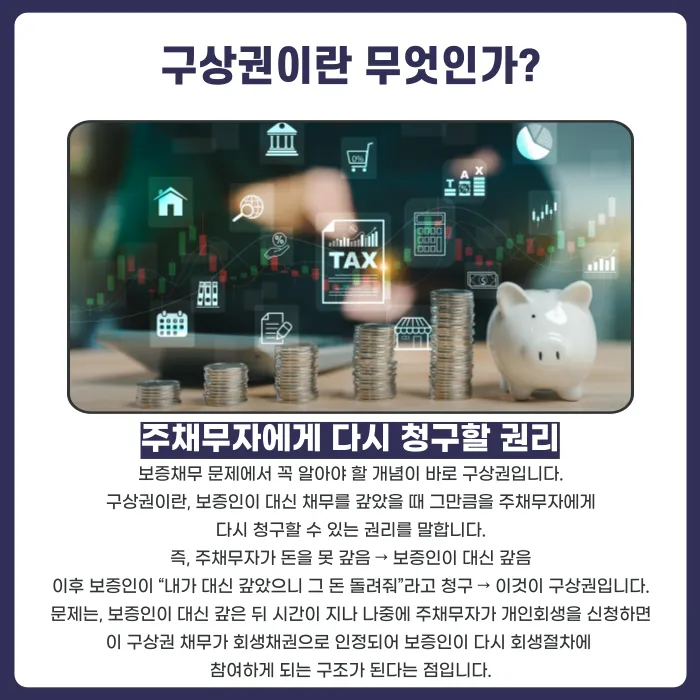 개인회생, 보증채무도 포함될까? 가족·지인 보증과 구상권 대응법 카드뉴스 4
