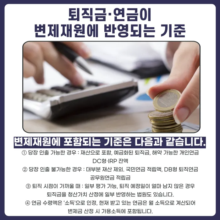 개인회생 퇴직금·연금, 변제금에 어떻게 반영될까 카드뉴스 4