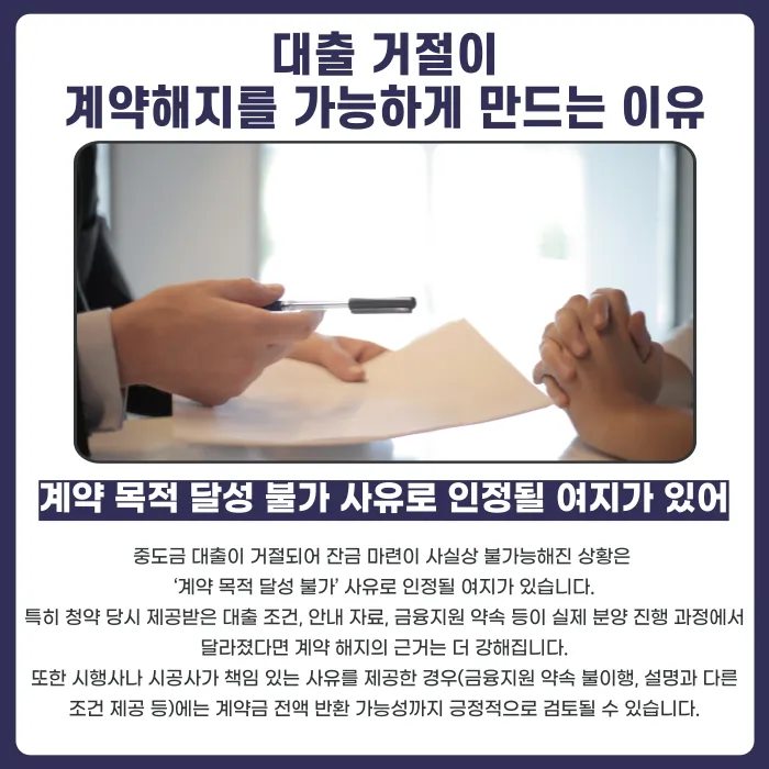 분양권 중도금 대출이 거절되면 계약해지가 가능할까? 카드뉴스 3