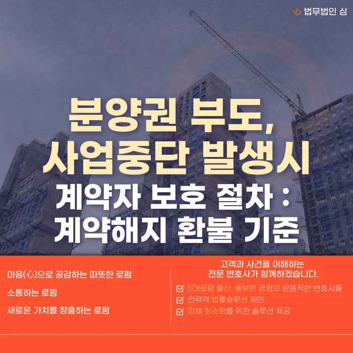 분양권 시행사 부도·사업중단 시 계약해지와 환불 받는 방법 카드뉴스 1