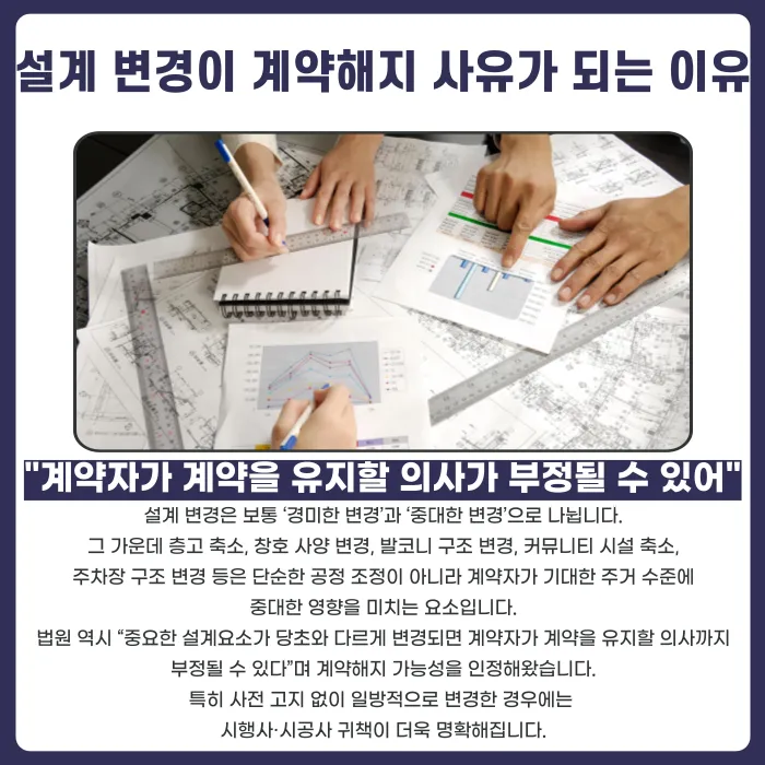 분양권 저가 자재·설계 변경 시 계약해지 가능할까? 판단 기준 정리 카드뉴스 3