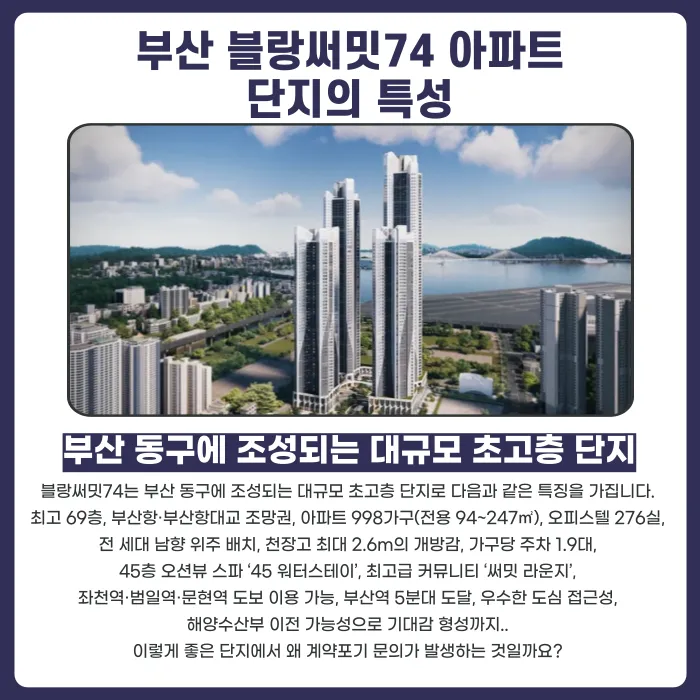 부산 블랑써밋74 분양계약해지, 가능할까? 계약자가 살펴볼 쟁점 카드뉴스 2
