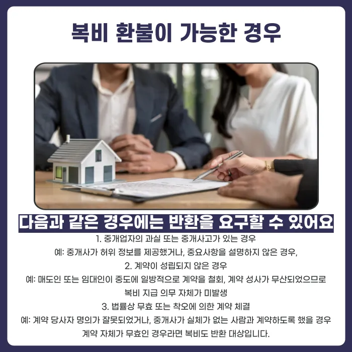 계약을 해지하면 중개보수(복비)를 돌려받을 수 있을까? 카드뉴스 3