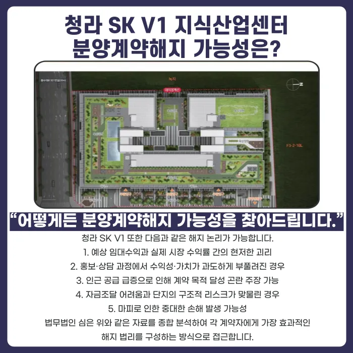 청라 SK V1 지식산업센터 마피, 분양계약해지 가능할까? 카드뉴스 4