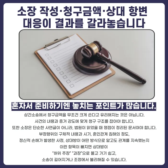 상간소송, 변호사 없이 진행해도 괜찮을까? 카드뉴스 4