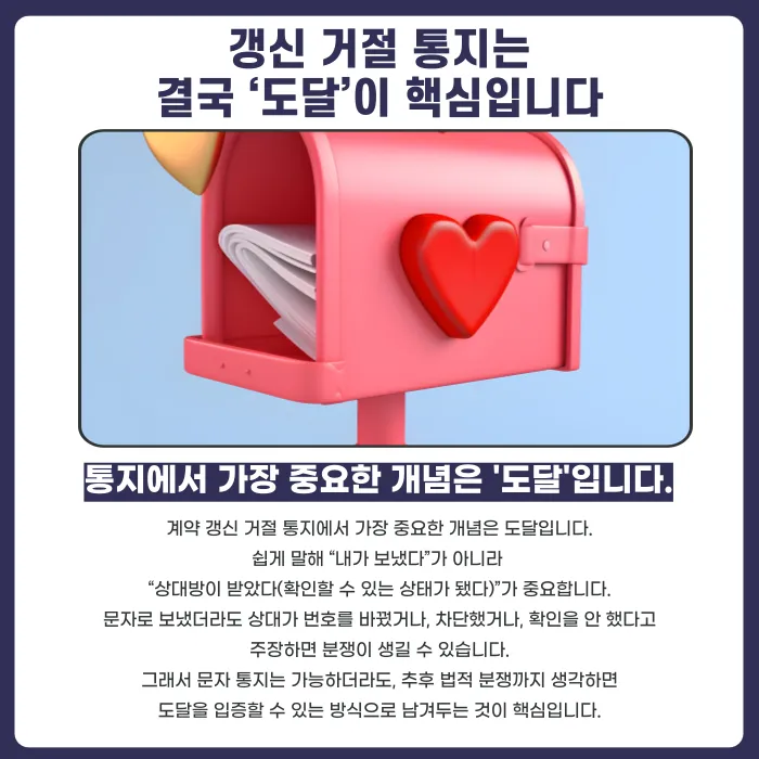 계약 갱신 거절 통지, 문자로 보내도 효력이 있을까? 카드뉴스 2