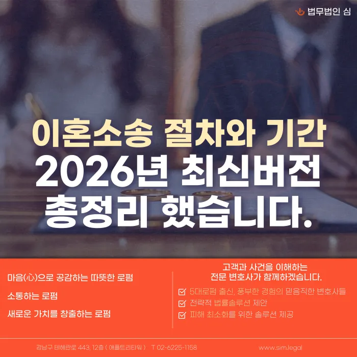 이혼소송 절차와 기간, 2026년 기준 총정리 카드뉴스 1