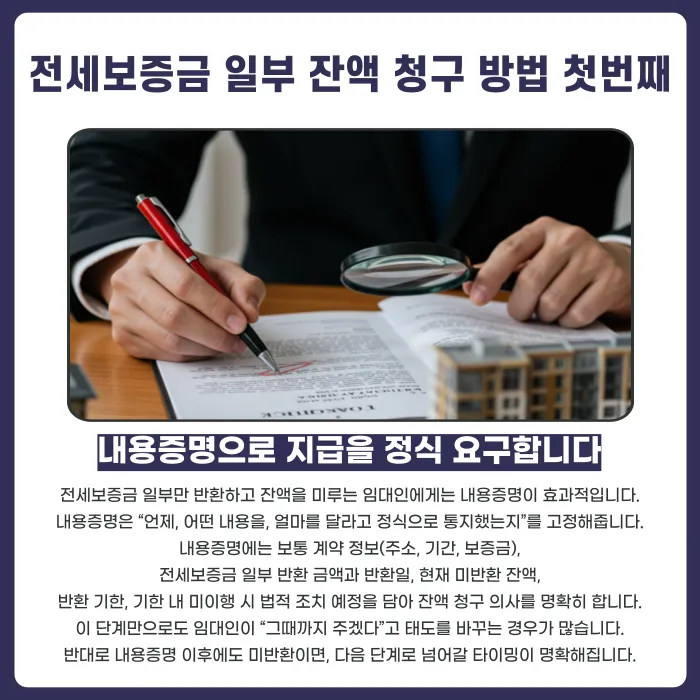 전세보증금 일부만 받았다면 나머지는 어떻게 청구할까 카드뉴스 3
