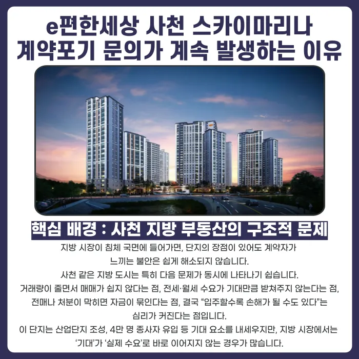 e편한세상 사천 스카이마리나 분양계약해지, 가능할까? 카드뉴스 3