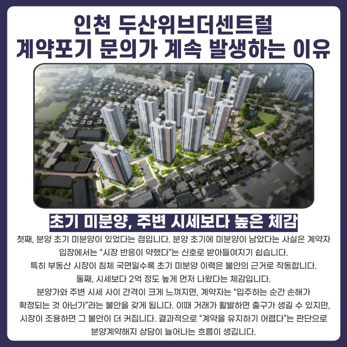 인천 두산위브더센트럴 분양계약해지, 가능할까 카드뉴스 3