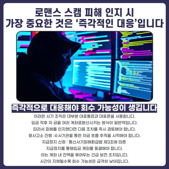 크라운클럽 로맨스 스캠, 환전·보증료 추가입금 요구시 대응법 카드뉴스 4