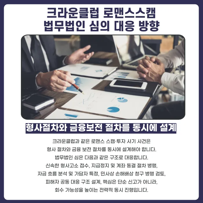 크라운클럽 로맨스 스캠, 환전·보증료 추가입금 요구시 대응법 카드뉴스 5