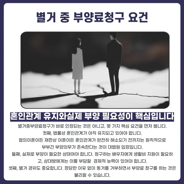 별거 중 부양료청구, 요건·금액·절차 총정리 카드뉴스 2