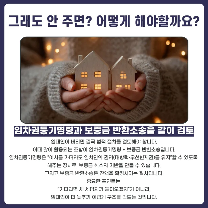 신규 세입자 들어와야 보증금 준다는 임대인, 어떻게 대처해야 할까요? 카드뉴스 4