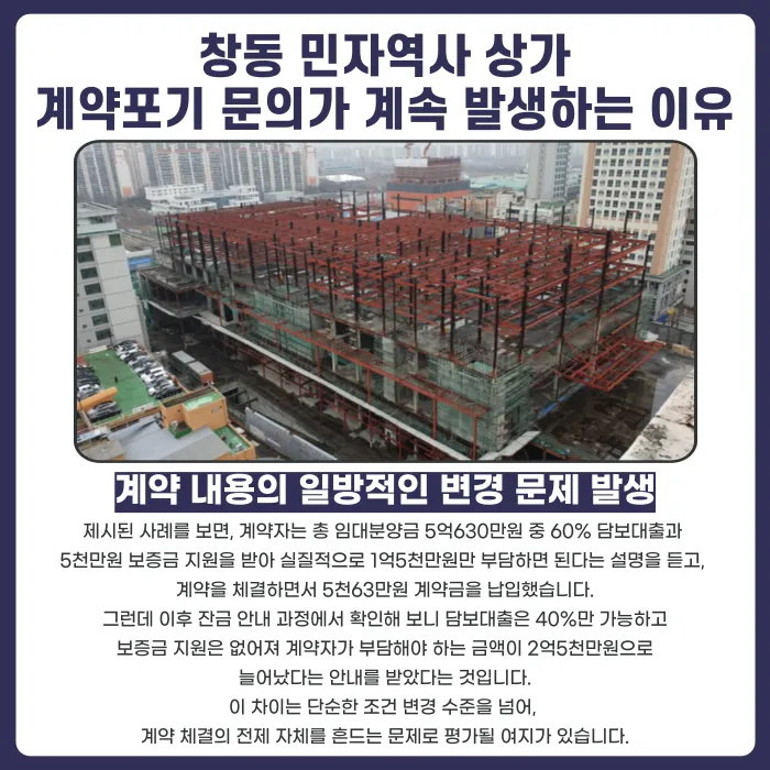 창동 민자역사 상가 분양계약해지, 가능한 경우와 대응 전략 카드뉴스 3