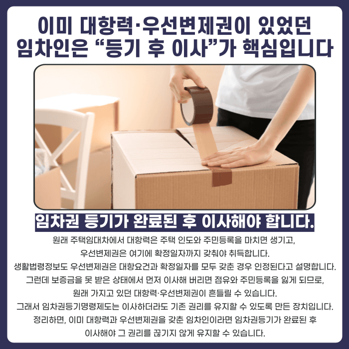 임차권등기명령 신청만으로 이사해도 대항력·우선변제권이 유지될까 카드뉴스 3