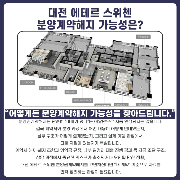 대전 에테르 스위첸 분양권계약해지, 마피 발생 시 가능할까요? 카드뉴스 4