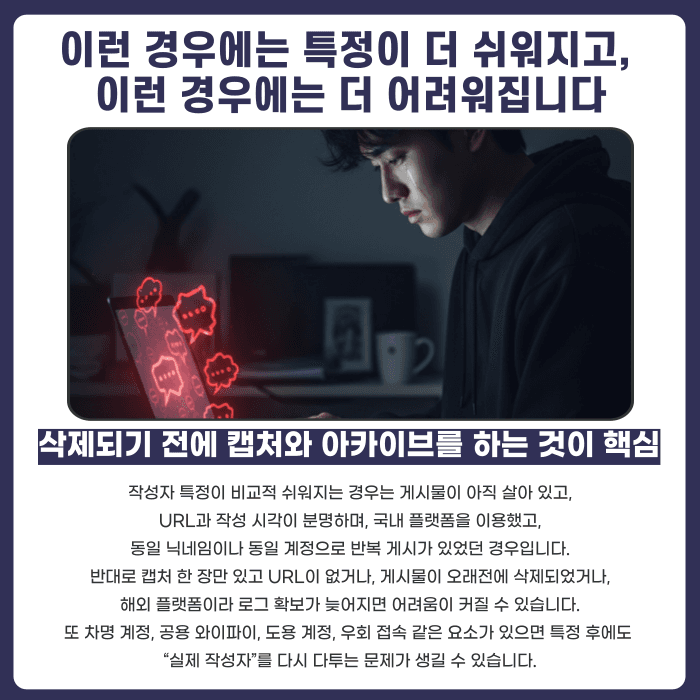 명예훼손 게시글 작성자, 익명이라도 특정할 수 있을까 카드뉴스 5