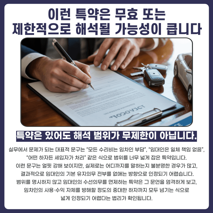 임대차 수리비 부담 특약, 계약서에 있어도 항상 유효할까? 카드뉴스 3
