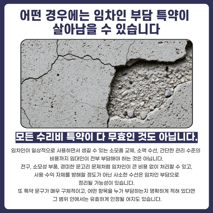 임대차 수리비 부담 특약, 계약서에 있어도 항상 유효할까? 카드뉴스 4