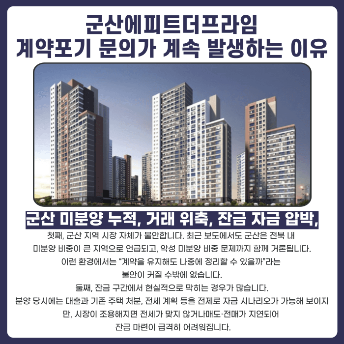 군산에피트더프라임 분양권계약해지, 가능성과 대응 전략 카드뉴스 3