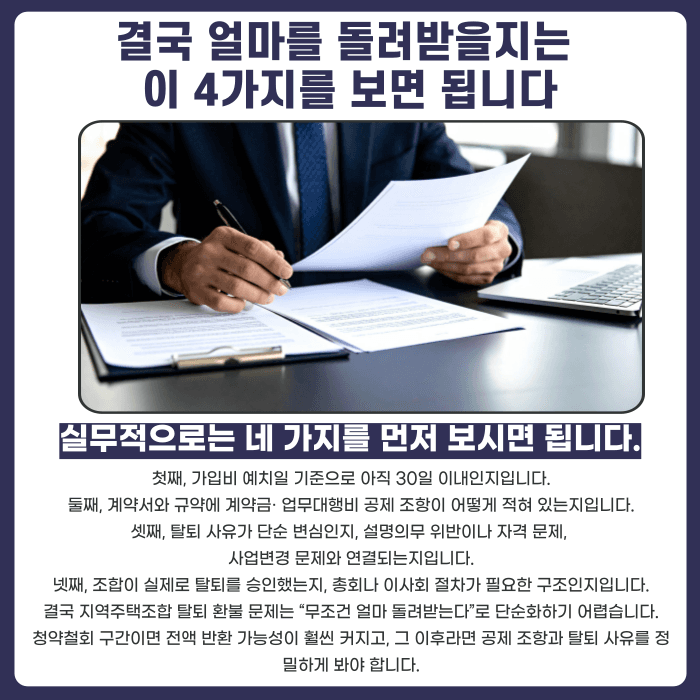 지역주택조합 탈퇴, 낸 돈 얼마나 돌려받을 수 있을까 카드뉴스 5