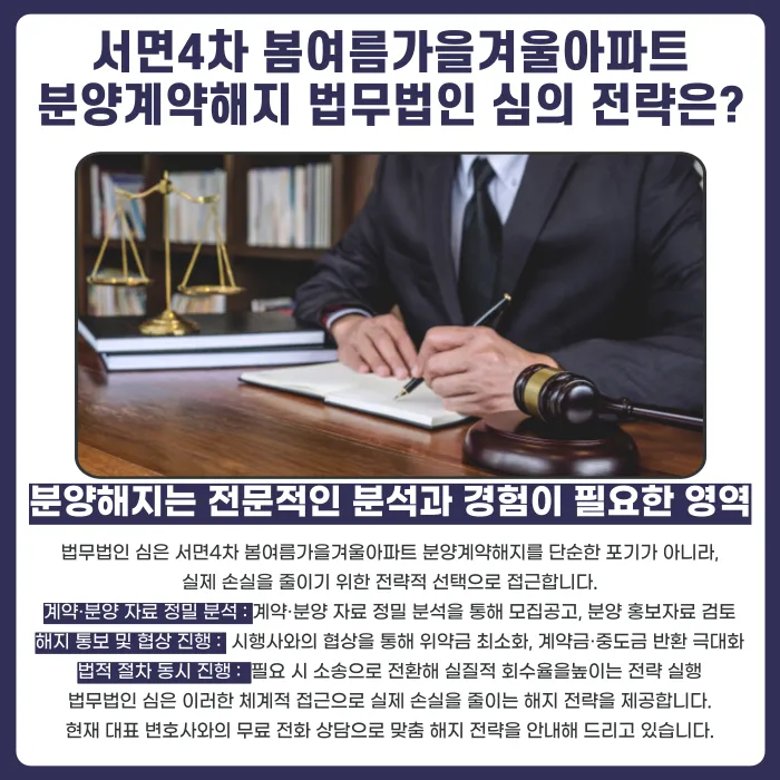 서면4차 봄여름가을겨울아파트 분양계약해지, 가능할까 카드뉴스 5