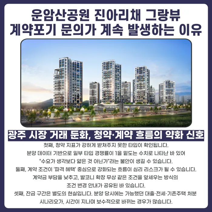 운암산공원 진아리채 그랑뷰 분양계약해지, 가능할까? 카드뉴스 3
