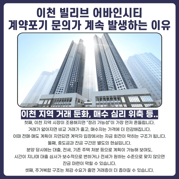 이천 빌리브 어바인시티 분양계약해지, 가능성과 대응 전략은? 카드뉴스 3