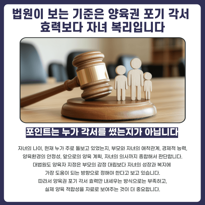 이혼 양육권 포기 각서 효력, 어디까지 인정될까 카드뉴스 3