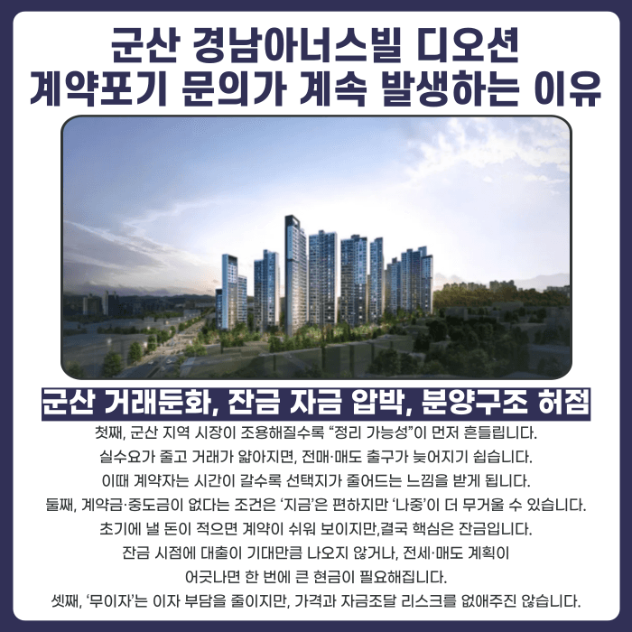 군산 경남아너스빌 디오션 분양계약해지, 점검이 필요한 이유 카드뉴스 3