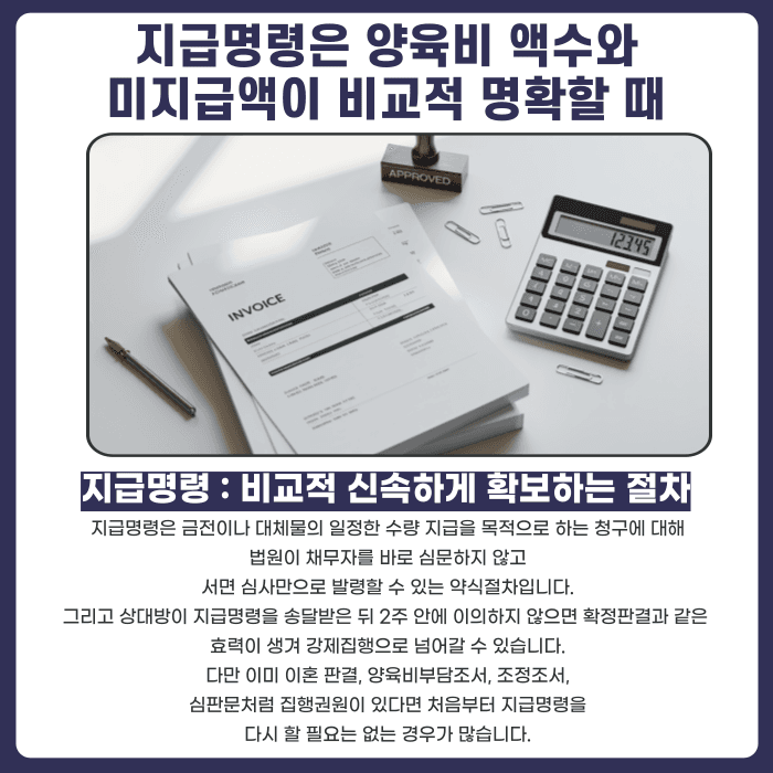 이혼 양육비 미지급 대응 방법: 지급명령·이행명령·강제집행 절차 정리 카드뉴스 2