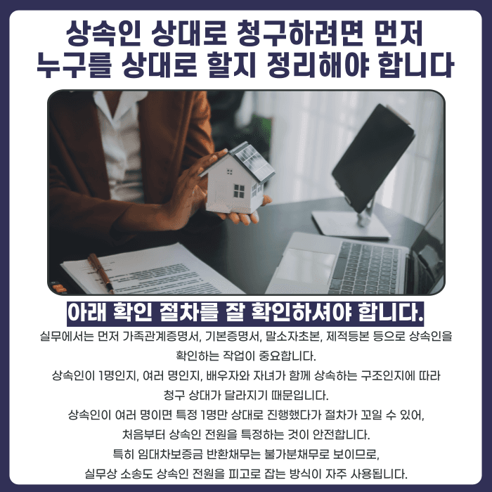 임대인이 사망했다면 보증금은 누구에게, 어떻게 청구해야 할까 카드뉴스 3
