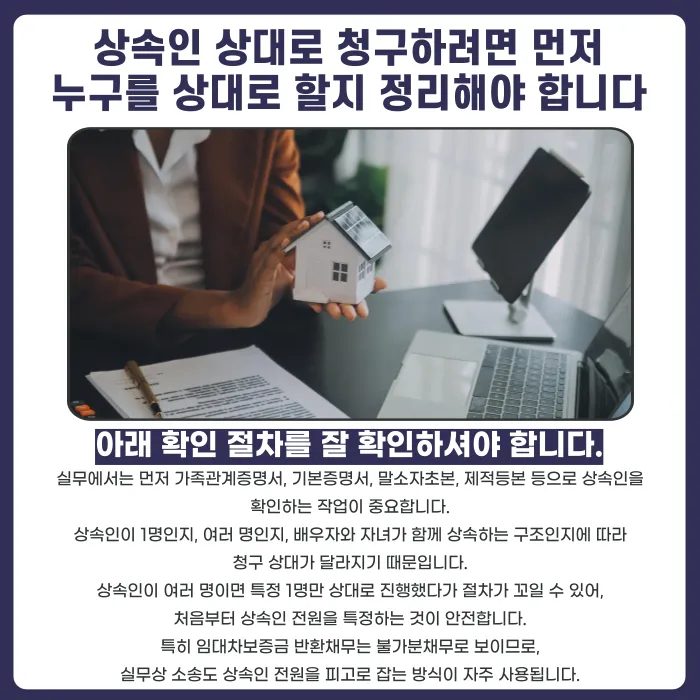 임대인이 사망했다면 보증금은 누구에게, 어떻게 청구해야 할까 카드뉴스 3