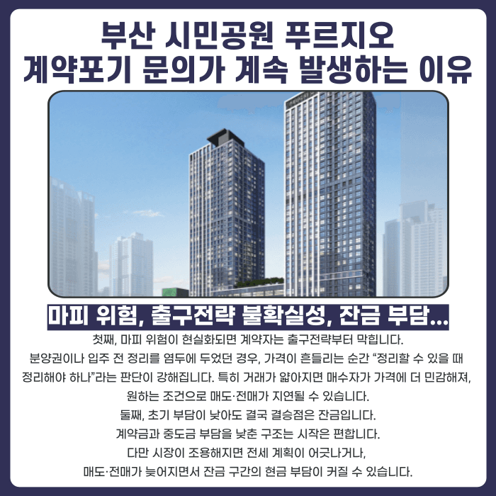 부산 시민공원 푸르지오 분양계약해지, 가능한 경우와 대응 전략 카드뉴스 3