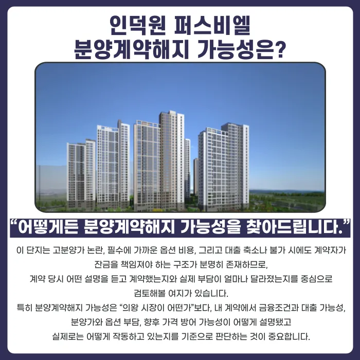 인덕원 퍼스비엘 분양계약해지, 잔금 부담과 마피 우려 있다면 카드뉴스 4