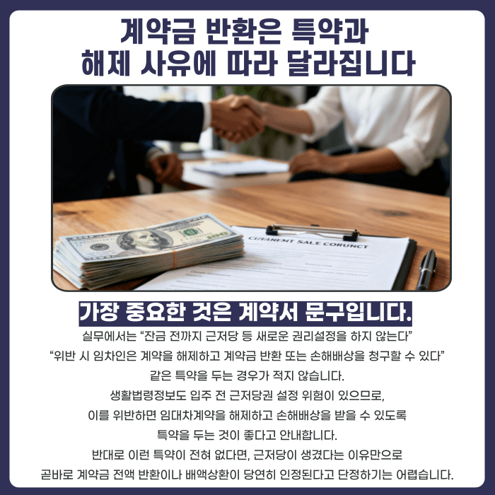 임대차 잔금 전 근저당 설정, 계약금 반환 가능할까 카드뉴스 3
